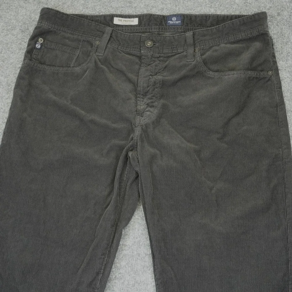 AG Adriano Goldschmied Pants Mens 36 (Fit 38x35) Gray Protege Straight Corduroy